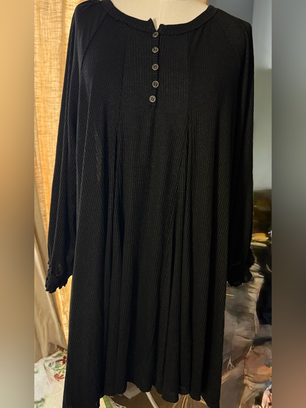 NATURAL LIFE Black Ribbed Knit Dress